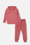 Hoodie and Trackpant Bundle, Very Berry/ Loved - alternate image 1